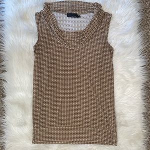 The Limited Tan and Black Blouse